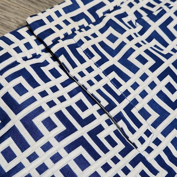 Loft Blue/White Unlined Mini Skirt - Picture 3 of 6